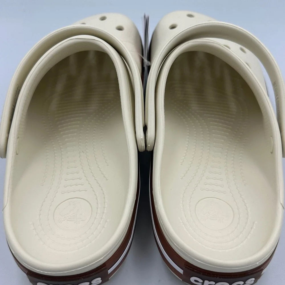Crocs Crocband Gum Clog M9/W11 Stucco White New Retro Sporty Slip-On Comfort NIB